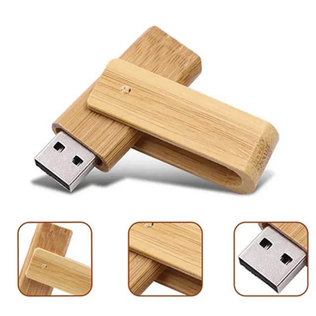 Customized Wooden Rotate USB Flash Drive