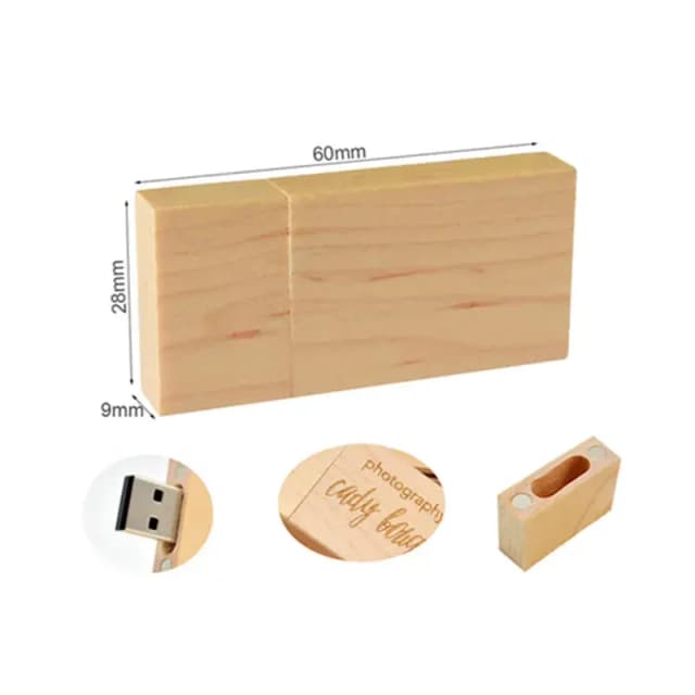 Customized Wood Square Shape USB Flash Drives